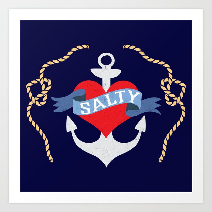 Old Salt Sailor Heart Art Print