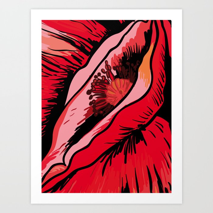 Erotic poppy variation Art Print