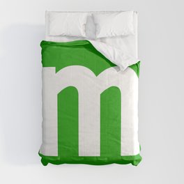 letter M (White & Green) Comforter