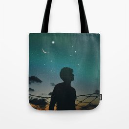 Night Sky Meteor Aurora Tote Bag