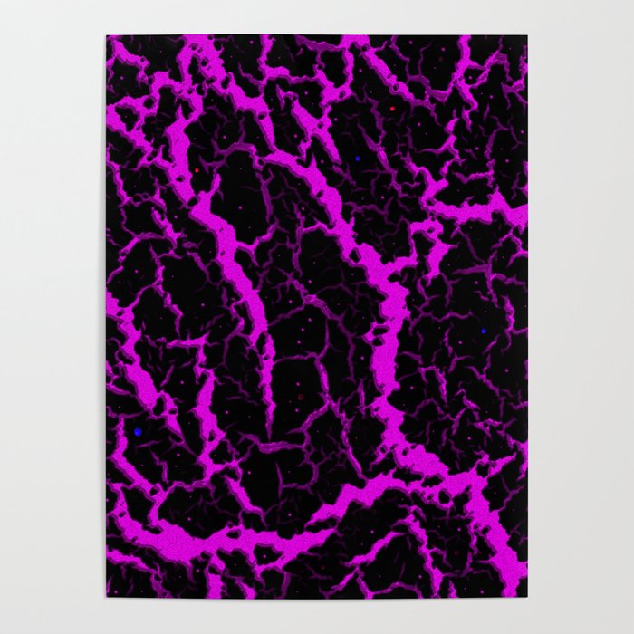 Cracked Space Lava - Pink Poster