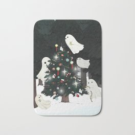Christmas Spirits Bath Mat | Candles, Seasonal, Christmas, Painting, Yule, Spirit, Tree, Solstice, Ghost, Digital 