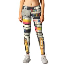 VHS Leggings | Bold, Vhs, Pen, Drawing, 80S, Typography, Ink, Synthwave, Childhood, Retro 