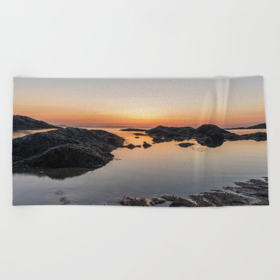 Spring Sunset at Plum Cove Beach Beach Towel