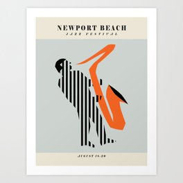Vintage poster-Jazz festival-Newport beach 2. Art Print
