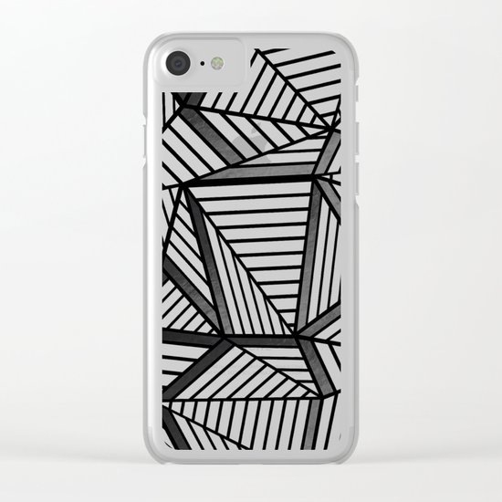 Ab Lines 2 Black and White Clear iPhone Case