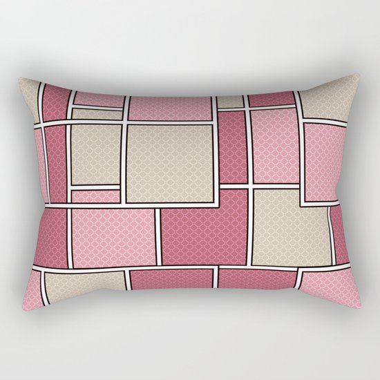 Pink beige check . Rectangular Pillow