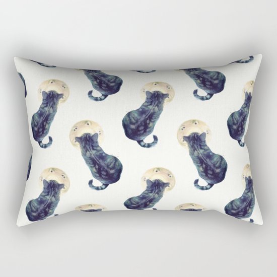 Kitten and Saucer (Pattern) Rectangular Pillow
