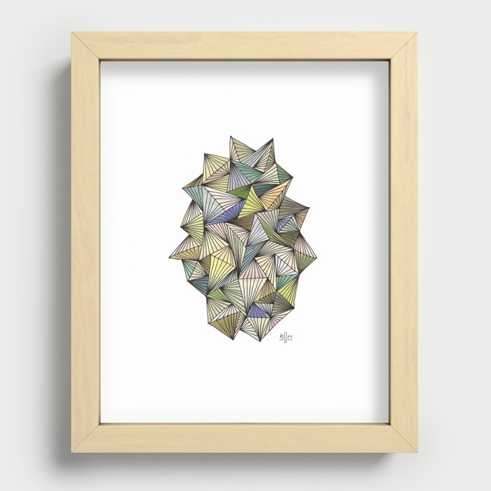 Green Spikes Recessed Framed Print