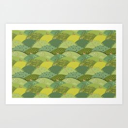 Green Hills Pattern  Art Print
