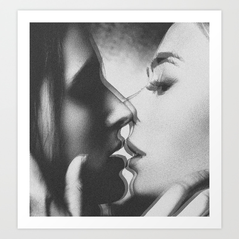 Two Girls Kissing Art Print By Hypnoboy Society6