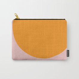 Margo Collection: Minimalist Modern Geometric Orange Circle on Pink Carry-All Pouch