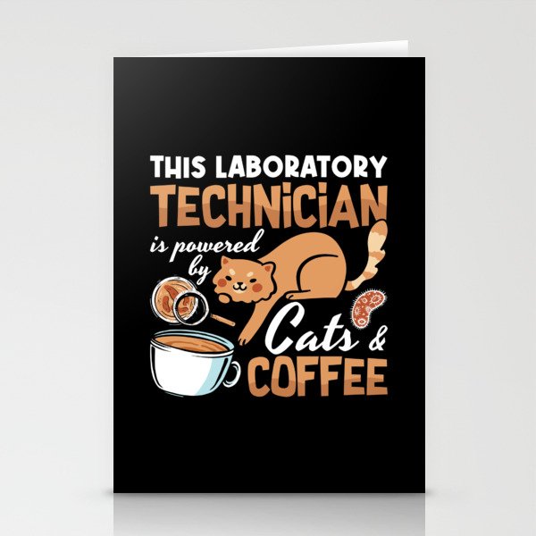 Laboratory Technician Cats Coffee Science Lab Tech Stationery Cards