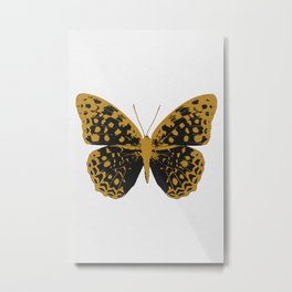 Black Butterfly Metal Print | Painting, Hippie, Animal, Abstract, Bohemian, Foil, Black, Nature, Botanical, Insect 