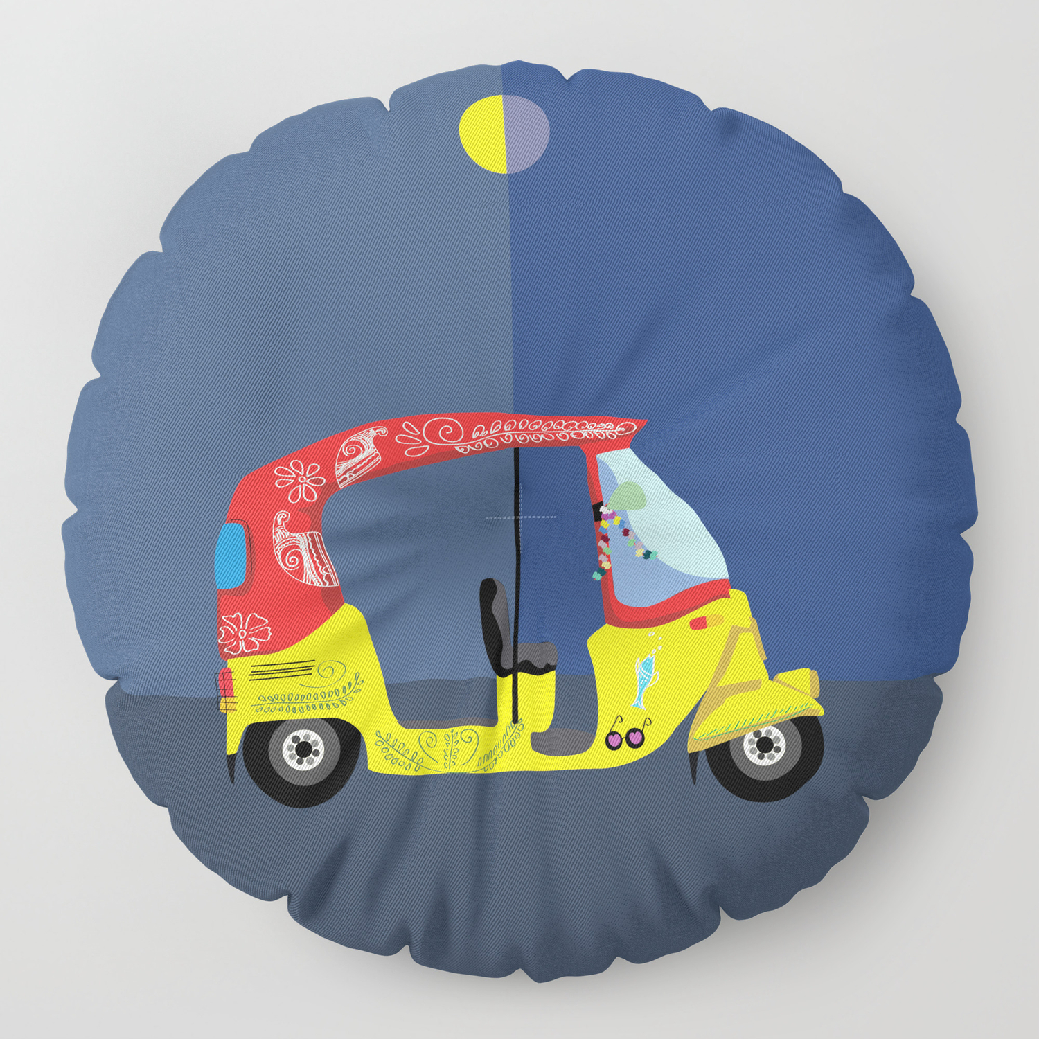 Auto Rickshaw Art Floor Pillow By 83oranges Society6