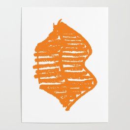 Orange Lips Pattern and Print Poster