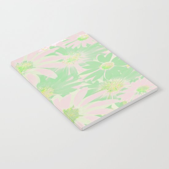 Soft Painterly Pink and Green Floral Abstract Notebook