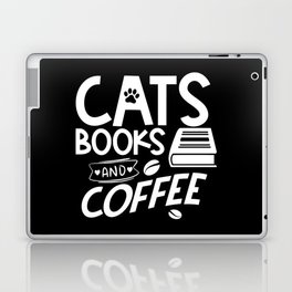 Cats Books Coffee Quote Bookworm Reading Typographic Saying Laptop Skin