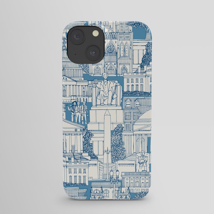 Washington DC toile blue iPhone Case