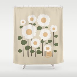Cat and plant: Catmouflage Shower Curtain