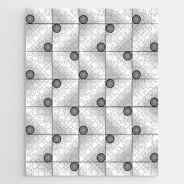 Black and White Geometric Pattern Jigsaw Puzzle