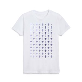 Christian Cross 62– dark blue Kids T Shirt