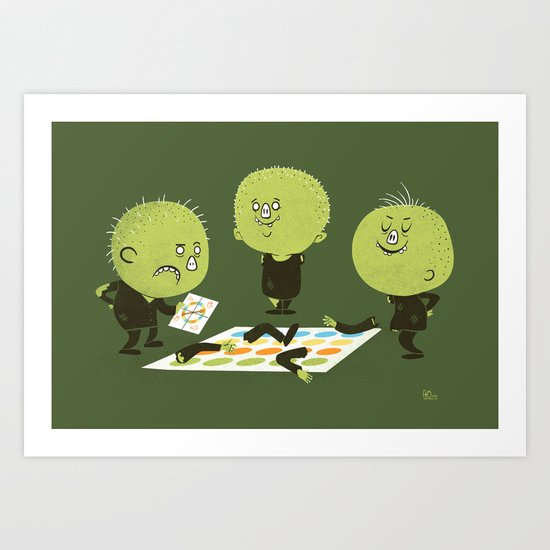 Zombie Twister Art Print