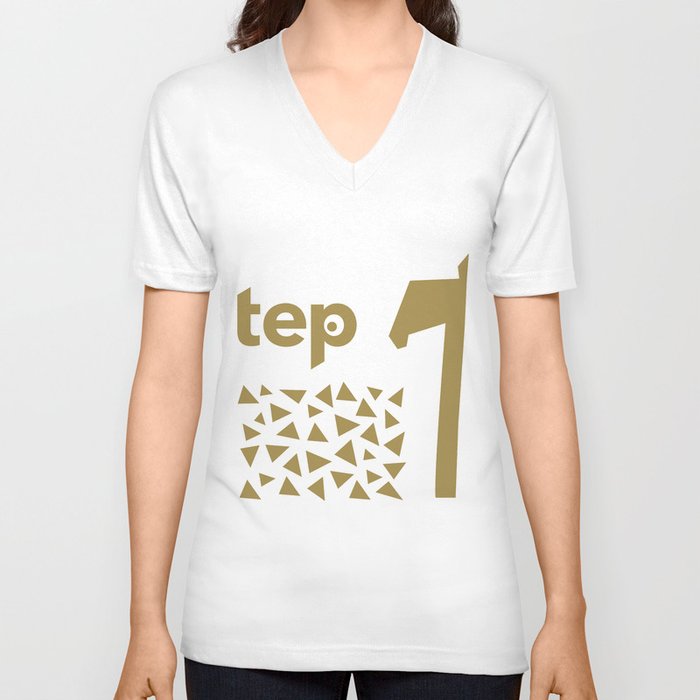 Tep Triangles V Neck T Shirt