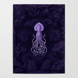 Squid1 (Purple, Square) Poster
