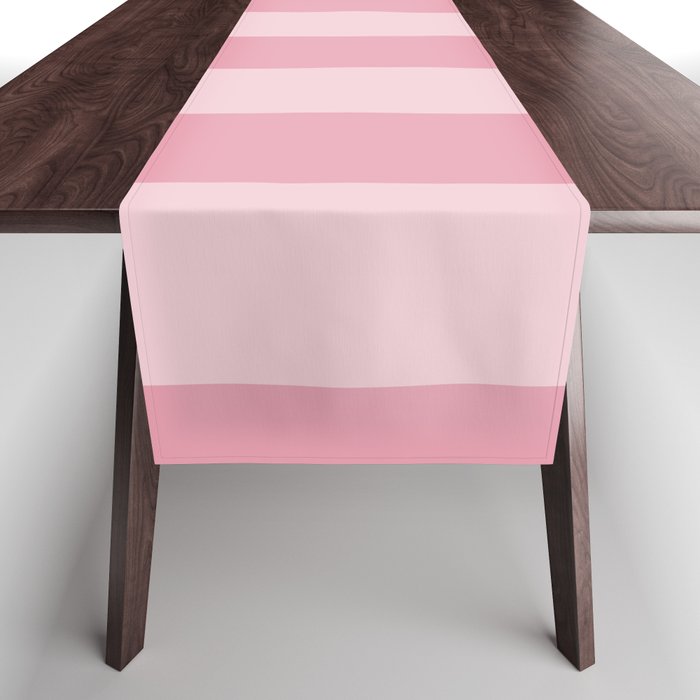 Rich Velvet Pink Rose Wide Cabana Stripes Table Runner