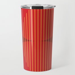 Abstraction Shapes 115 in Cherry Red Orange (Moon Phase Abstract)  Travel Mug