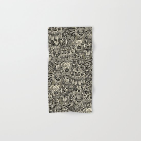 gargoyles vintage black Hand & Bath Towel