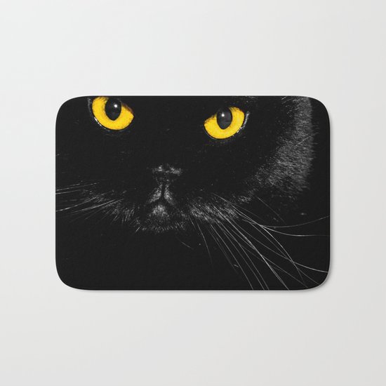 Yellow eyes Bath Mat