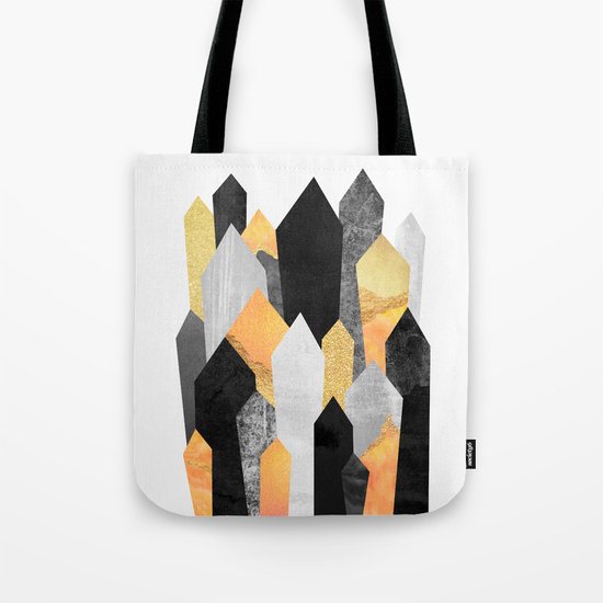 Black & Yellow Crystals Tote Bag