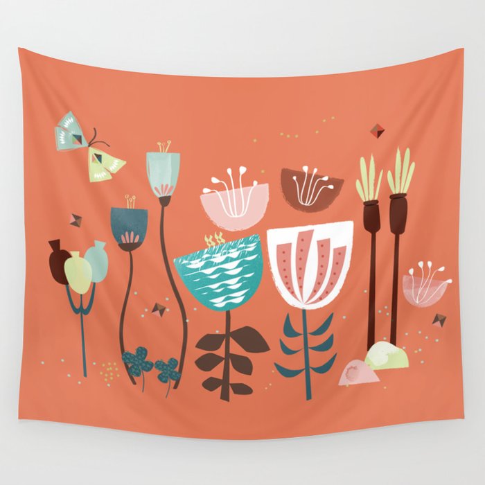 Idyllic Floral Wall Tapestry
