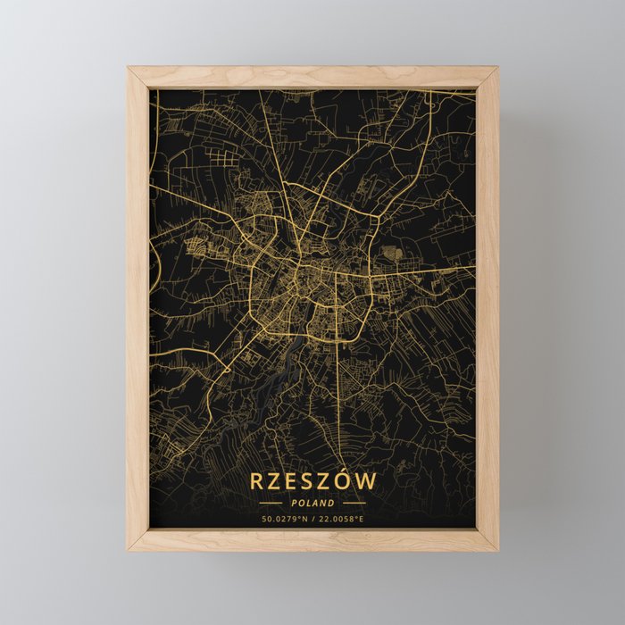 Rzeszow, Poland - Gold Framed Mini Art Print