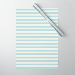 Blue Plume Pale Creme Stripe Wrapping Paper