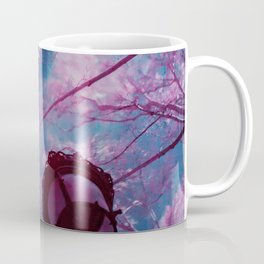 Fairy tale spring; cherry blossom tree canopy in the park at sunrise color magical realism portrait photograph / photography Mug