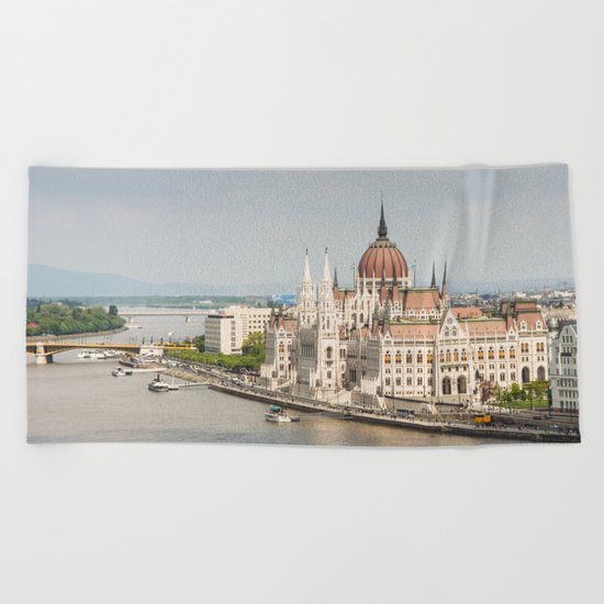Budapest Parliament Beach Towel