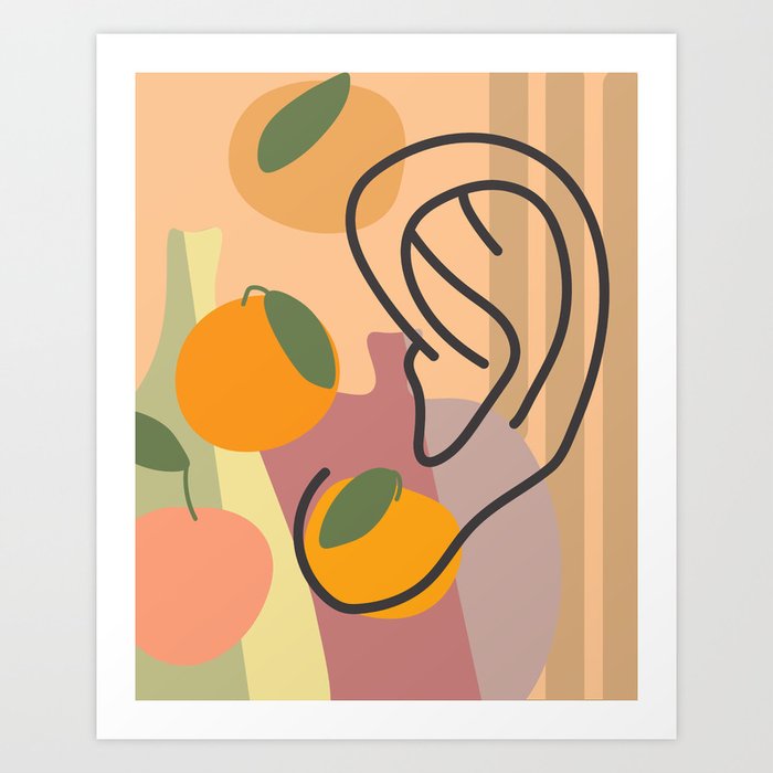 oranges and ear Art Print