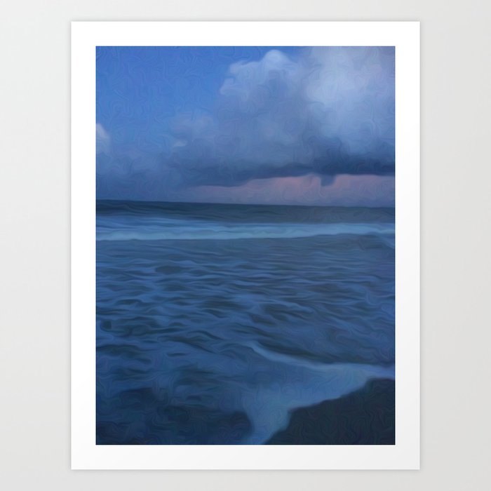 Cloudy Beaches Art Print
