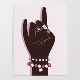 Pinky hand illustration Poster