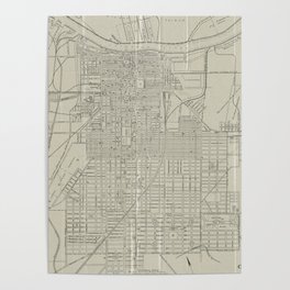 Vintage Map of Savannah Georgia (1917) Poster