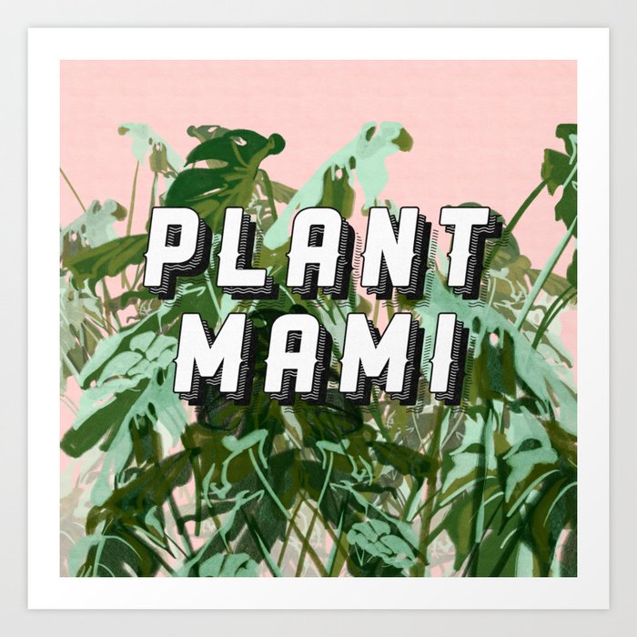 Plant Mami no 1 - monstera in pink Art Print