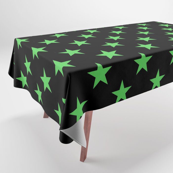 Stars (Green & Black Pattern) Tablecloth