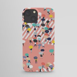 Crossing The Street On a Rainy Day iPhone Case