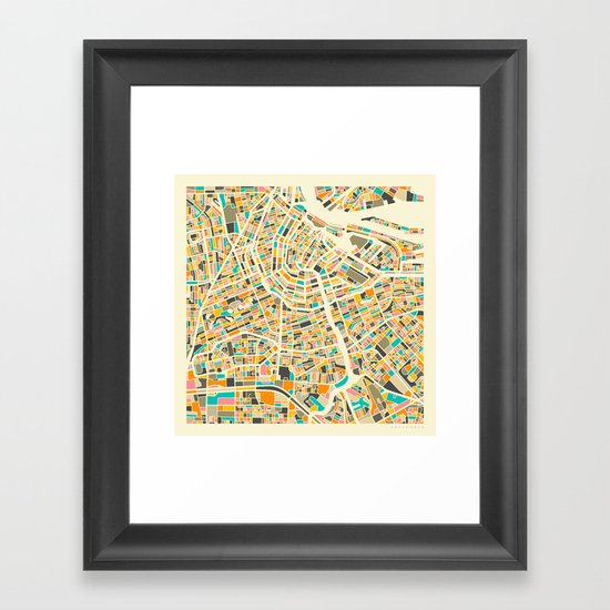Amsterdam Map Framed Art Print