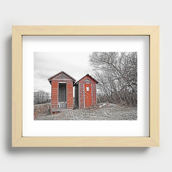 Outhouses Recessed Framed Print