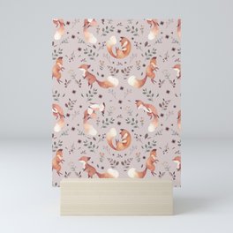 Fox pattern Mini Art Print