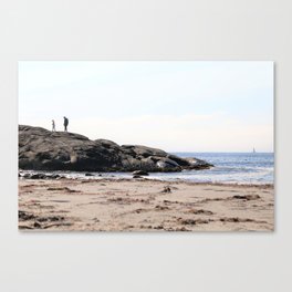 Wanderlust in Norway, Europe, Sandhaland Badestrand, discover planet earth, landscape made by ice - wall art - travel art - love sea - parent child bounding Canvas Print